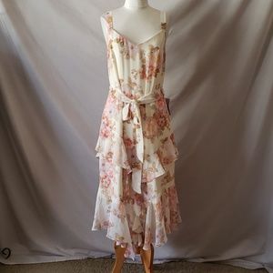 New Cooper ST Floral Cream Handkerchief Dress
